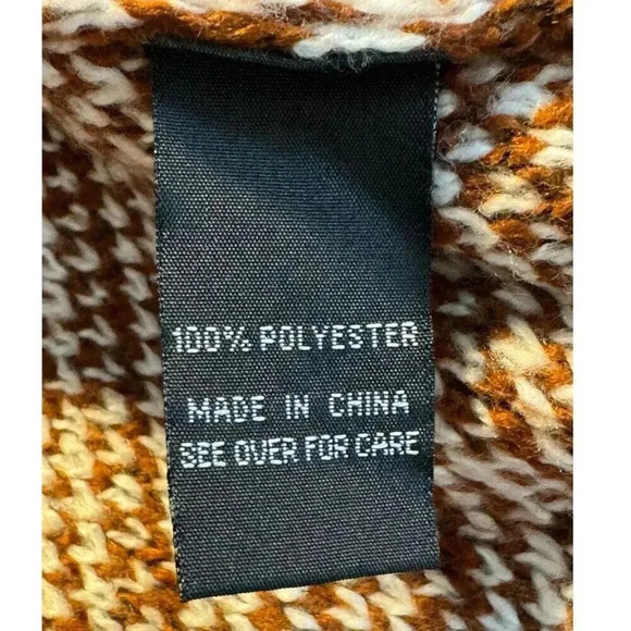 NEW Fortune + Ivy Women's XL Brown & White Chevron Cardigan Shawl Collar Sweater - Picture 7 of 8